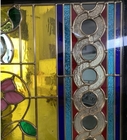Bathroom Custom Partition Stained Leaded Glass With Brass Caming Thick 1"