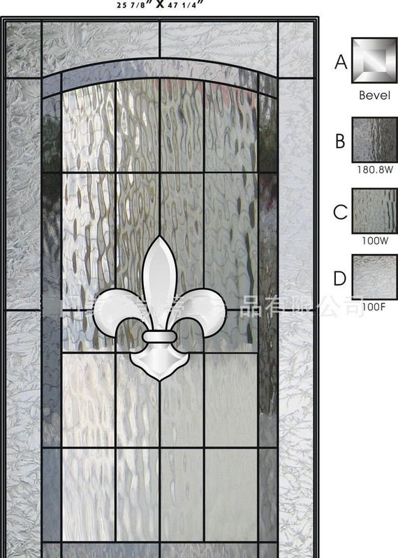 Patina Caming Decorative Leaded Glass  For  Interior Doors
