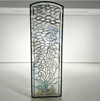 پانل شیشه ای درب ورودی تزئینی دست ساز با طراحی پیچیده برای درب های ورودی جلو